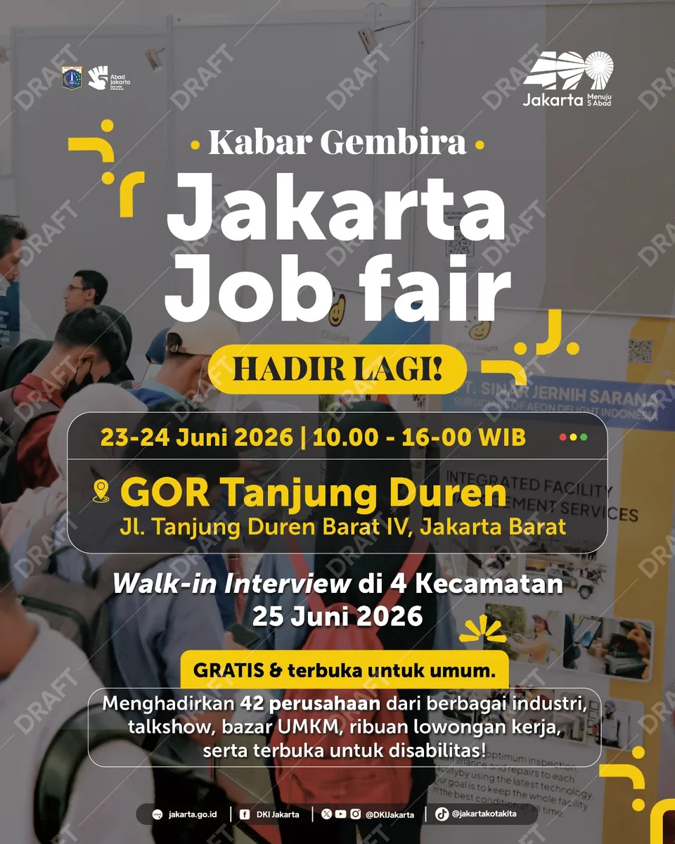 Job Fair Provinsi Jawa Tengah 2026 (Suku Dinas TKTE Wilayah Provinsi Jawa Tengah Barat) : 23-24 Juni 2026