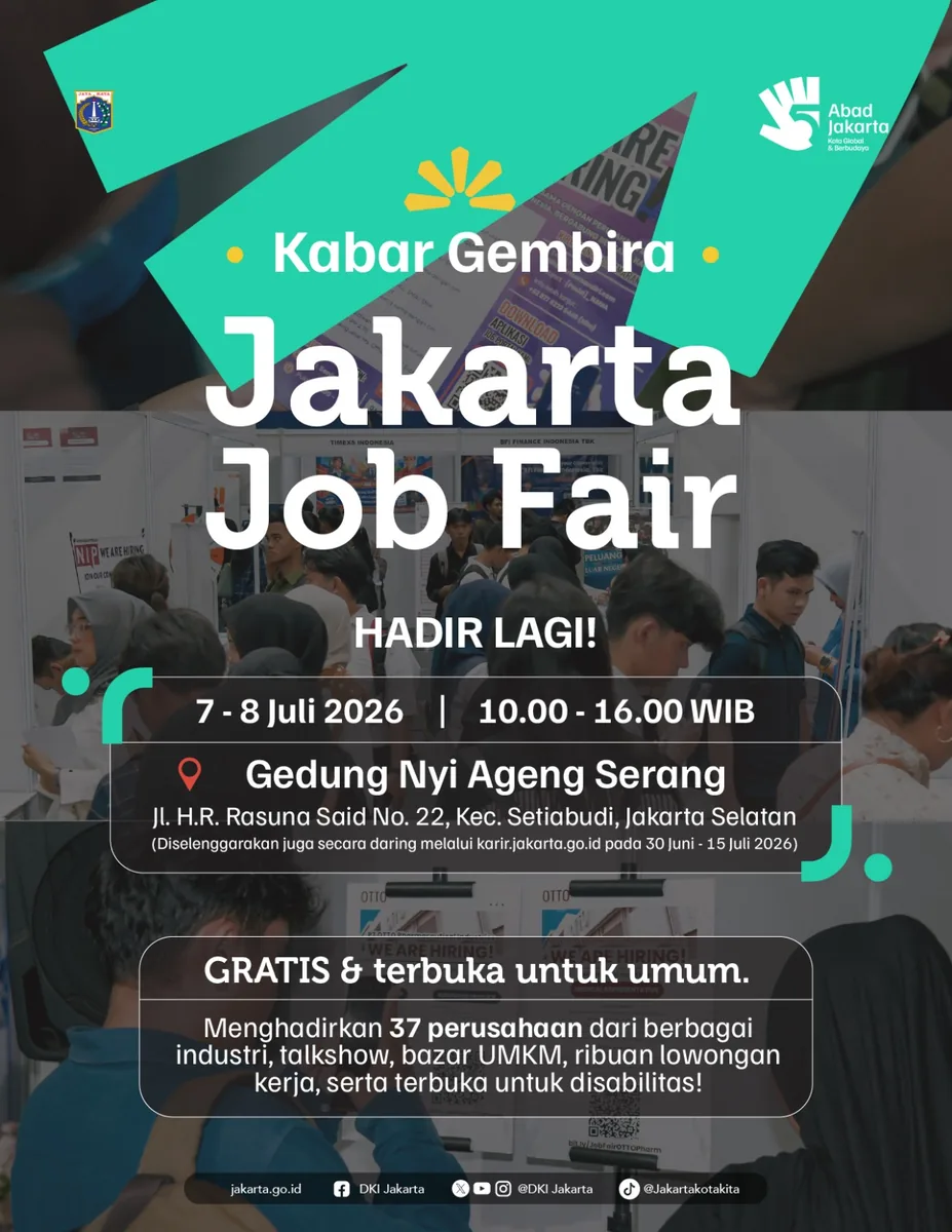 Job Fair Provinsi Jawa Tengah 2026 (Suku Dinas TKTE Wilayah Provinsi Jawa Tengah Barat) : 7-8 Juli 2026