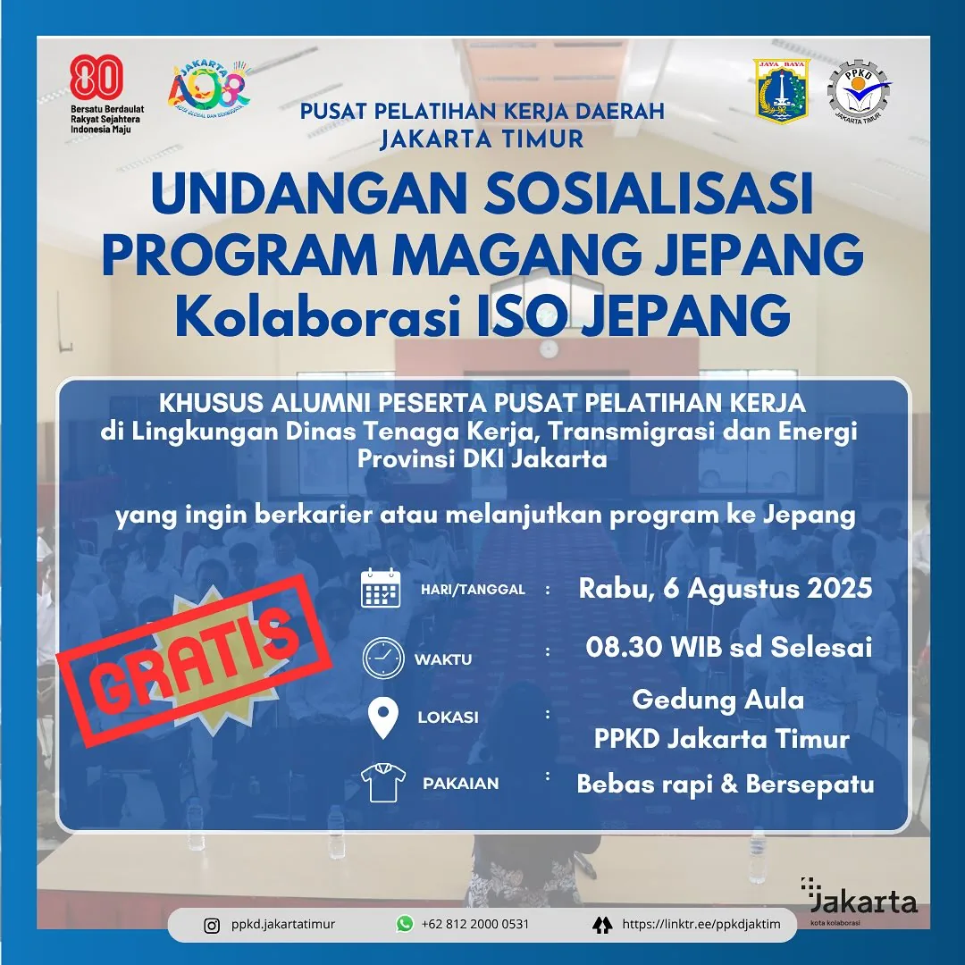 UNDANGAN SOSIALISASI PROGRAM MAGANG JEPANG – PPKD PROVINSI JAWA TENGAH